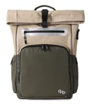 Hedgren Hub Sac à dos unisexe adulte, Beige/vert olive, L, Décontracté