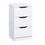 Commode meuble de rangement 3 tiroirs  FALONE blanc Taille unique