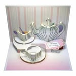 Laser-cut Pop Up Card tea service with a 'Happy Birthday' by Forever Cards