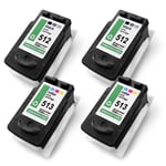 4x Eco Cartridge 2+2 XXL Replaces Canon CL513 PG512 CL-513 PG-512 PG512 CL513