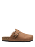 Hotter Skandi Nubuck Faux Fur Lined Clog Slippers, Tan