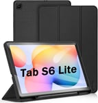 Coque Pour Samsung Galaxy Tab S6 Lite 10,4"" 2024/2022/2020, Étui De Protection Tpu Souple Avec Support S Pen Pour S6 Lite 10,4 Pouces, Couvercle De Support Avant Multiangle, Noir