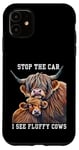 Coque pour iPhone 11 Arrêtez la voiture, je vois une éleveuse de vaches moelleuses qui aime les vaches