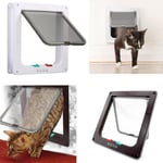 4 Way Pet Door Locking Small Medium Large Dog Cat Flap Magnetic Door Frame