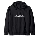 Air Hockey Table Heartbeat Air Hockey Player Zip Hoodie