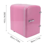 (Pink UK Plug)Mini Fridge 4L Portable Cooler Warmer Personal Refrigerator