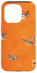 Coque pour iPhone 15 Pro Drapeau américain minimaliste orange tropical P-51 Mustang de la Seconde Guerre mondiale