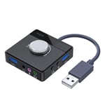 Carte son externe USB pour ordinateur de bureau et ordinateur portable,convertisseur audio avec jack de 3.5mm,microphone,voix en direct pour tablettes - Type External sound card