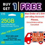 2x BRAND NEW OFFICIAL EE UK Triple SIM CARD - All Sizes, Free UK Postage! PAYG