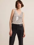 Phase Eight Lumi Sequin Top, Silver