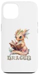 Coque pour iPhone 13 Bébé dragon mignon à lire | Fantasy | Jeu de rôle | Dragon