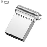 weiyufang Mini USB-minnepenna Bärbar Minnestick Metall Penna D silverB 8GB