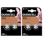 Duracell DL2016 CR2016 2016 3V Lithium Coin Cell Batteries x 4 **Long Expiry**