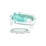 Baignoire pliable pour bébé de 0 à 8 ans avec tapis de bain pour bébé, filet de bain pour bébé, sûr et antidérapant, gain de place, adapté aux bébés