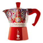 Bialetti - Moka express Dolce & Gabbana 3 koppar Röd