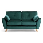 Habitat Iris velvet 2 Seater Sofa - Teal