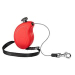 Ferplast Laisse Chien Enrouleur Flippy One, Laisse pour Petits Chiens jusqu'à 8 Kg. Cordon Extensible Max 3 m. Bouton Unique pour verrouiller et libérer, Rouge