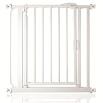 Safetots Barrière de Sécurité à Pression à Fermeture Automatique, Extra Étroit, 61 cm - 66.5 cm, Blanc, Barrière d'Escalier à Fermeture Automatique pour Bébé, Barrière de Sécurité