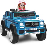 Voiture Electrique avec Telecommande Enfants G650 2 Vitesses 4 Roues Demarrage Frein Progressif Porte Bleu