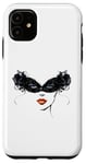 Coque pour iPhone 11 Masque vénitien, joli visage, femme, Venise, Italie