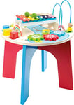 small foot 10321 Table de musique et de motricité "2 en 1" en bois, avec circuit de motricité, jouet de formes, xylophone, à partir de 1,5 ans