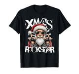 Xmas Music Rockstar Santa Claus Is A Rock Star 2024 2025 T-Shirt