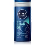 NIVEA MEN Ultra Charge energising shower gel 3-in-1 250 ml