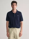 GANT Short Sleeve Polo Shirt, 433 Evening Blue