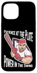 iPhone 15 Patience at the Plate Power in the Swing Baseball Player Case