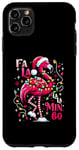 Coque pour iPhone 11 Pro Max Fa LaLa Mingo Flamingo Sapin de Noël Tropical Christmas Lights