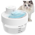 MASBRILL Cat Water Fountain for Drinking, Wireless Cat Water Fountain, 1L Cat Fountain Battery Operated with Motion Detector, Super Silent Water Fountain Cat Bowl, Pet Water Fountain for Dog(White)