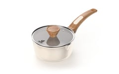 ekau 1.5L Sauce Pan with Lid - Off-white Non-Stick, Induction Stovetop Compatible