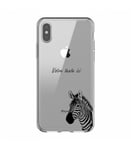 Coque Iphone XR zebre personnalisee transparente