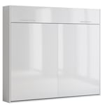 Armoire lit escamotable VERTIGO façade blanc brillant couchage 160*200 cm