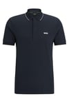 BOSS Mens Paule 4 Cotton-piqué Slim-fit Polo Shirt with Tonal Logo