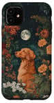 Coque pour iPhone 11 Nova Scotia Toller Moon Flowers Cottagecore Chien Maman