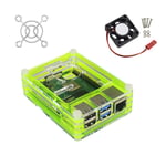Zhuhaixmy Acrylic Housing for Raspberry Pi 4B, Protective Shell Anti Dust Heat Sink Case with Quiet Cooling Fan