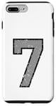 Coque pour iPhone 7 Plus/8 Plus Numéro vintage #7 Numéro universitaire en argent noir