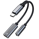 2 in 1 USB C To 3.5Mm Headphone Jack Adapter Type C  Audio Aux Adaptor for 7184