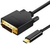 USB-C til DVI adapter kabel - 2 m - Sort