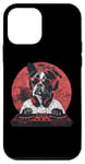 Coque pour iPhone 12 mini Casque audio rétro amusant DJ Boston Terrier Dog Disco Tech