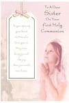 Communion Card For Sister On Your Holy Communion. Beautiful Card.