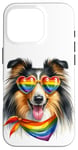 Coque pour iPhone 16 Pro Rainbow Pride Border Collie Chien LGBT Chiot LGBTQ Love Pride