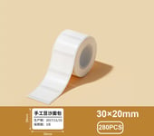 Papier autocollant pour imprimante d'étiquettes thermiques Phomemo M110,ruban adhésif E210 P50,50x80mm,50x30mm,40x30mm,30mm x 20mm - Type 3020mm White