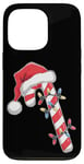 Coque pour iPhone 13 Pro Bonnet de Père Noël en forme de canne à sucre d'orge