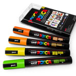 Uni Posca Pc-5m Art Marker Paint Pens - Citrus Tones Set Of 4 Plastic Wallet