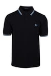 Fred Perry Mens Twin Tipped Polo Shirt - Black - Size 2XL