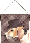 Dog in Hat Country Canvas Wall Art Print Picture Farmhouse Kitchen Wall Hanging