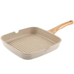 FLORINA Poêle Grill en Aluminium (28 cm) I Revêtement Antiadhésif Céramique de la Poêle à Frire OSLO I Poignée Soft Ergonomique I Poêle Adaptée pour les Plaques à Induction, à Gaz et Électriques