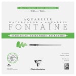 Clairefontaine 976085C Bloc Encollé 4 Côtés Fontaine Extra Blanc Grain Torchon 20x20cm 300g - 15 Feuilles Papier Aquarelle Extra Blanc 100% Coton - Qualité Professionnelle